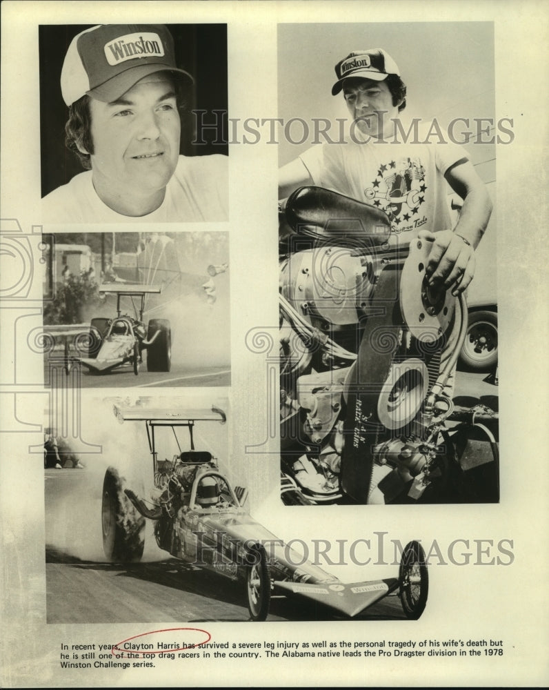 1978 Press Photo Clayton Harris, Professional Drag Racer and Car - sas11943- Historic Images