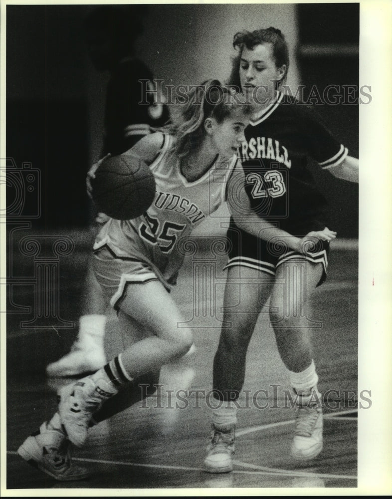 1991 Press Photo Dani Maziur, Judson High School Basketball Player at Game- Historic Images