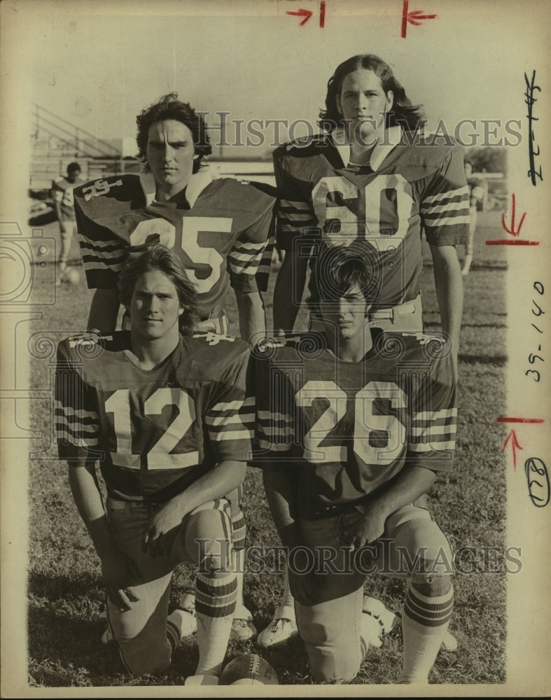 Press Photo Lester Itschner with Other Football Linebackers - sas12012- Historic Images