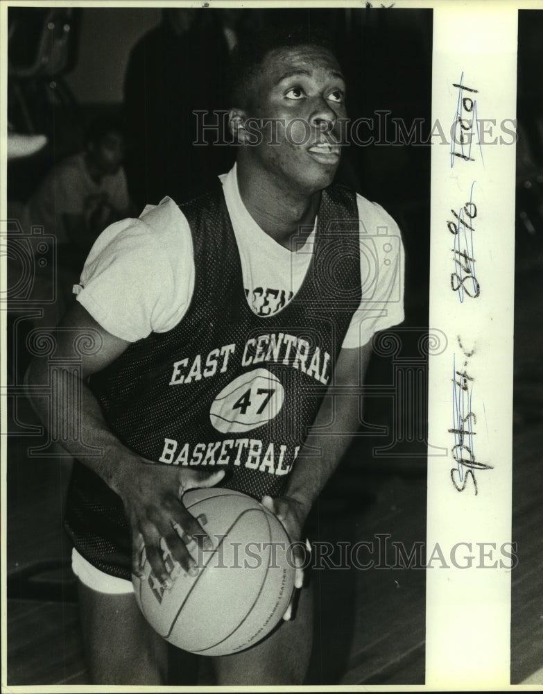 1987 Press Photo Stanley Coleman, East Central High School Basketball Player- Historic Images