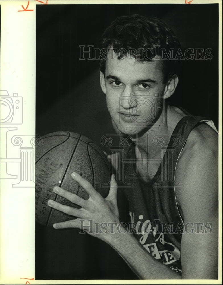 1987 Press Photo Chris Jenn, Alamo Heights High School Basketball Player- Historic Images