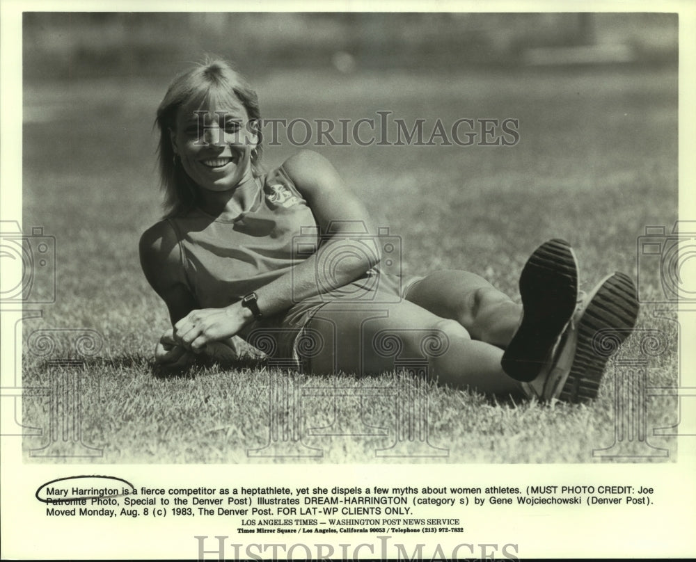 1983 Press Photo Mary Harrington, Heptathlete - sas12175- Historic Images