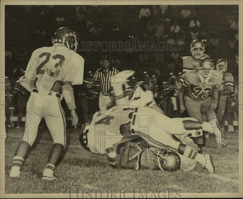 Press Photo Edison and Lanier High School Football Players at Game - sas12224- Historic Images