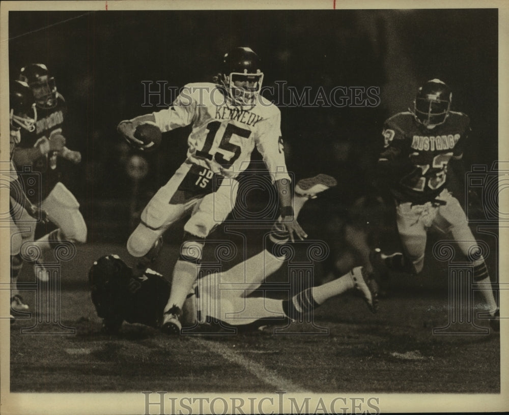 1977 Press Photo Kennedy High School Football Player at Game - sas12236- Historic Images