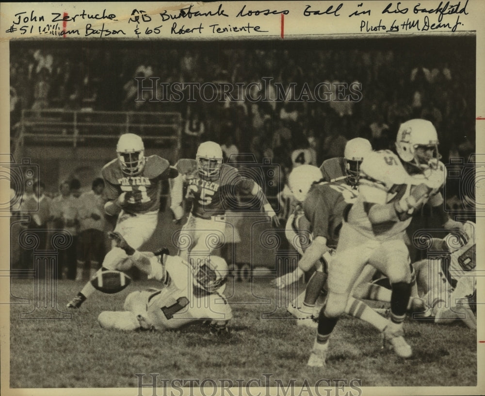 1977 Press Photo John Zertuche, Burbank High School Football Quarterback at Game- Historic Images