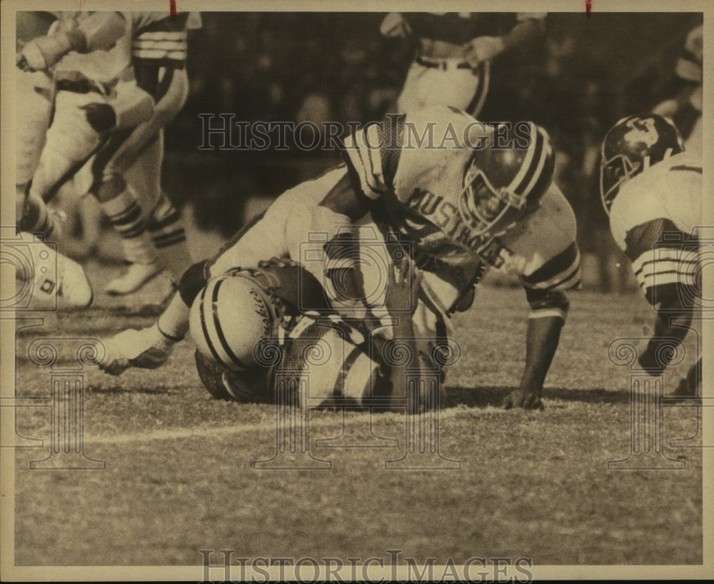 1979 Press Photo Anthony Beverly, Mustangs High School Football Player at Game- Historic Images