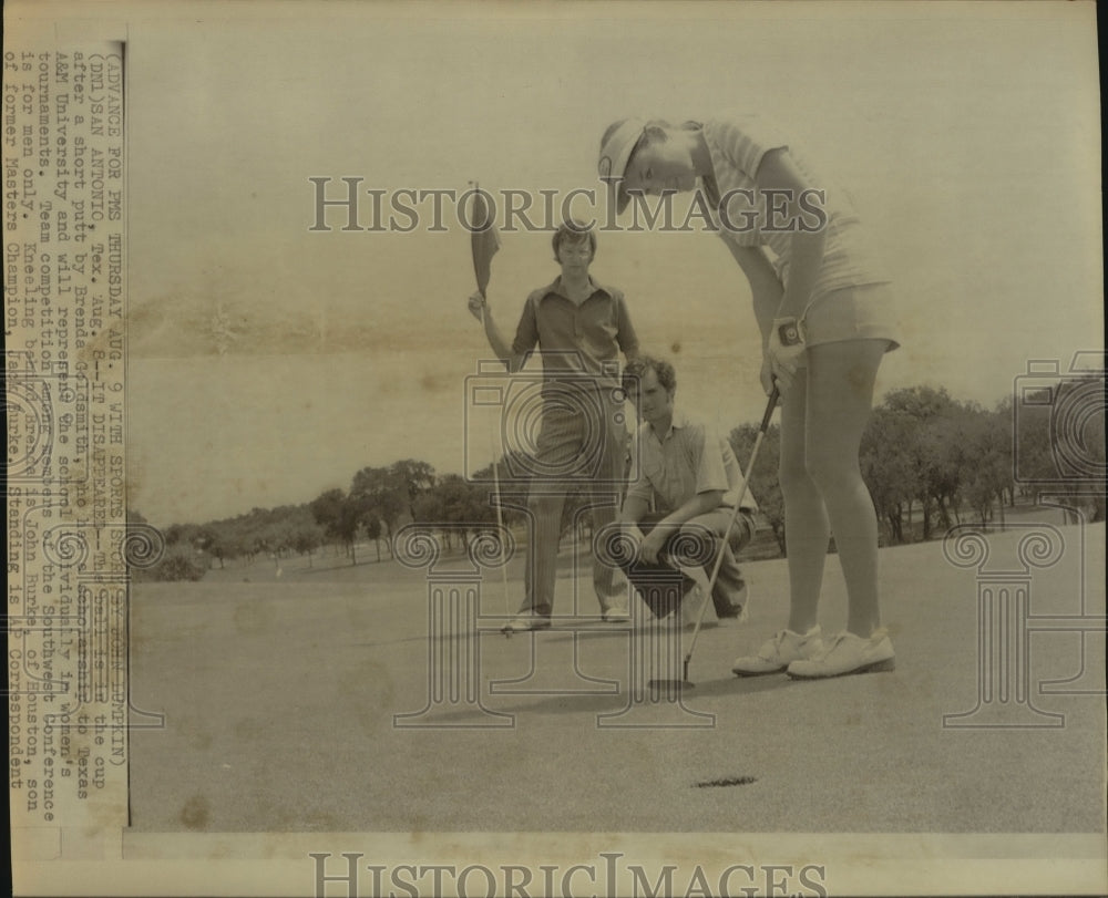 Press Photo Golfer Brenda Goldsmith of Texas A&amp;M University on Course- Historic Images