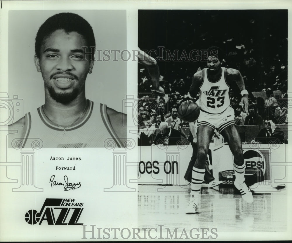 Press Photo Aaron James, New Orleans Jazz Basketball Forward Player at Game- Historic Images