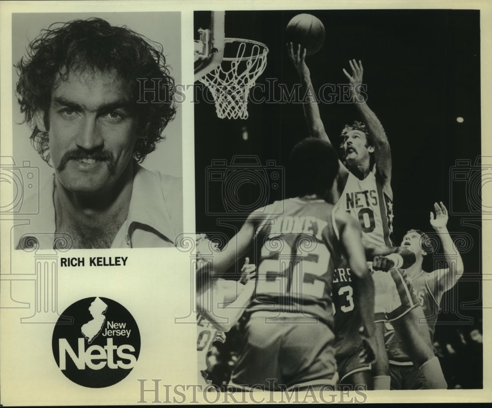 Press Photo Rich Kelley, New Jersey Nets Basketball Player at Game - sas12371- Historic Images