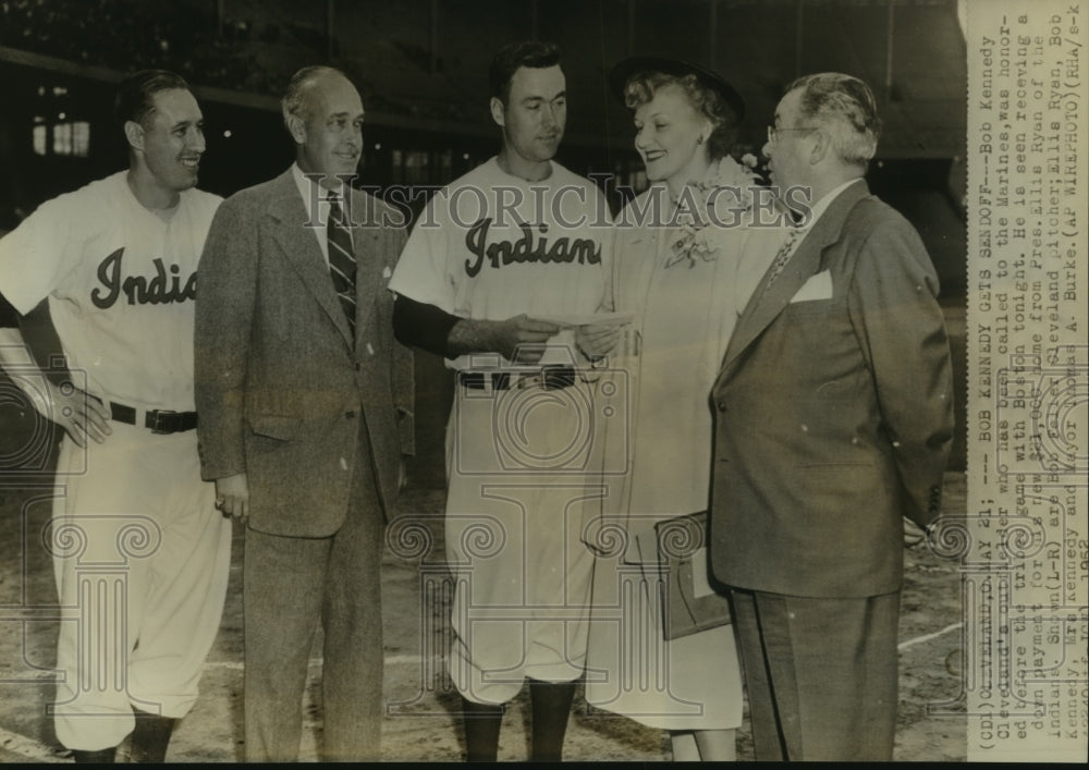 1952 Press Photo Bob Kennedy, Cleveland Indians Baseball Player at Boston Game- Historic Images