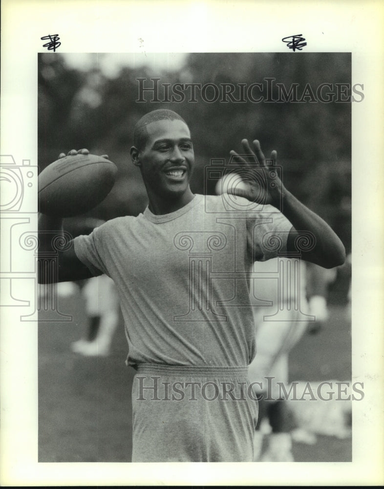 1991 Press Photo Haywood Jeffires, Oilers Football Player at Texas University- Historic Images