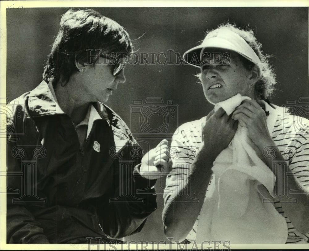 1988 Press Photo Jame Holdren, Tennis Player with Emilie Corra Foster- Historic Images