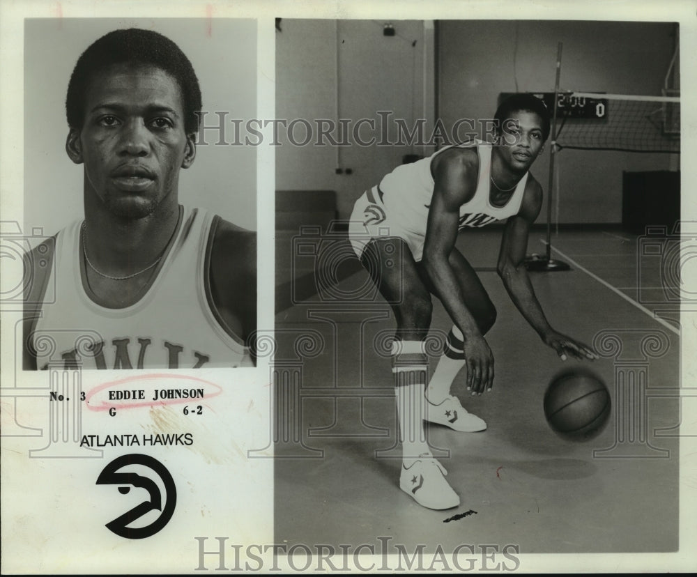 Press Photo Eddie Johnson, Atlanta Hawks Basketball Player - sas12523- Historic Images