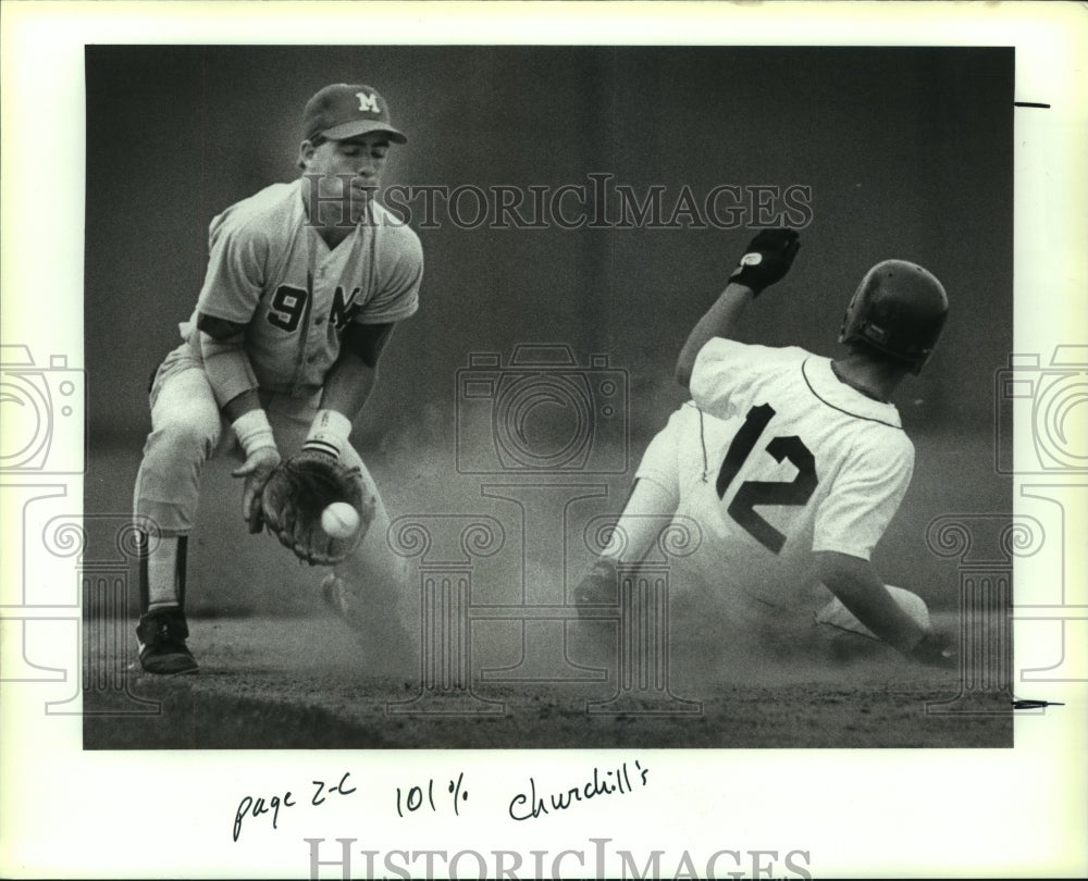 1990 Press Photo Lloyd Norris, MacArthur High School Baseball Player at Game- Historic Images