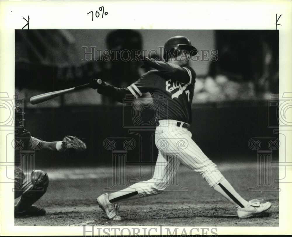 1990 Press Photo Gerald Trevino, Pleasanton High School Baseball Player at Game- Historic Images