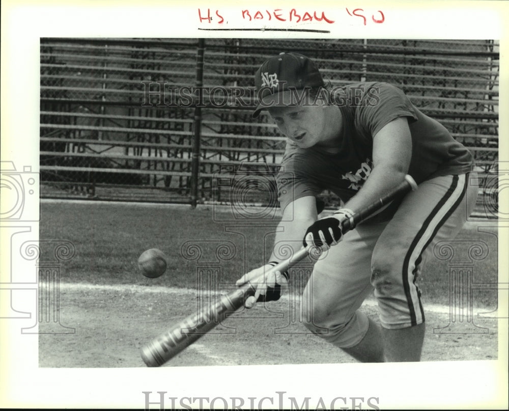 1990 Press Photo Grant Hodge, New Braunfels High School Baseball Player- Historic Images