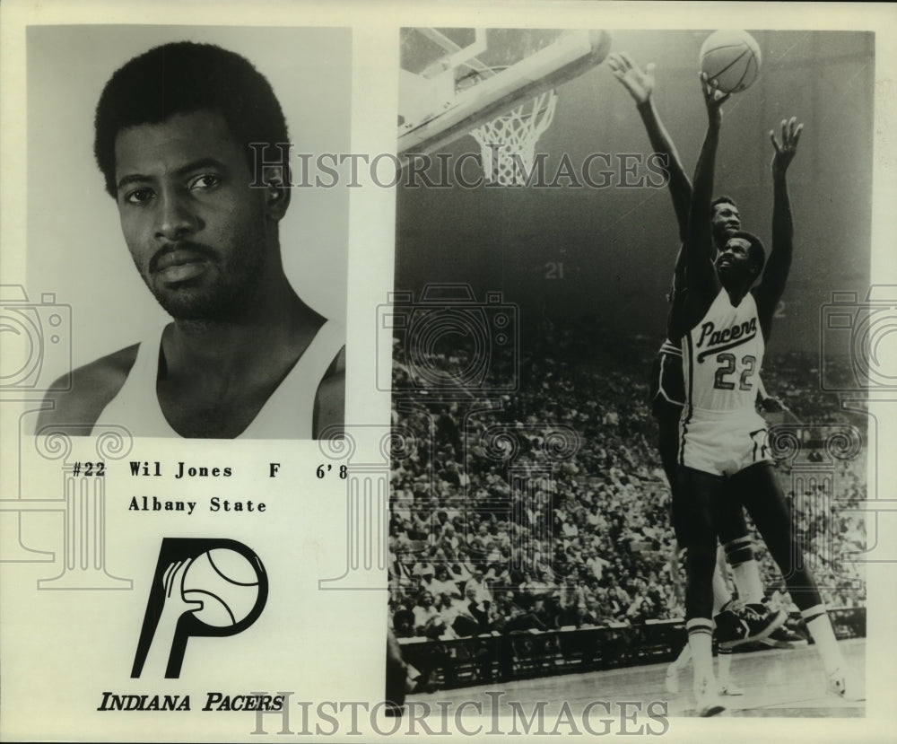 Press Photo Wil Jones, Indiana Pacers Basketball Player at Game - sas12593- Historic Images