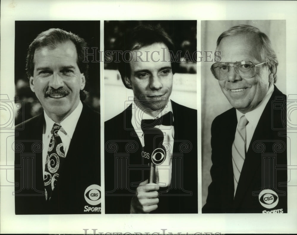 1990 Press Photo Scott Hamilton, Olympic Figure Skater with Other Sports Hosts- Historic Images
