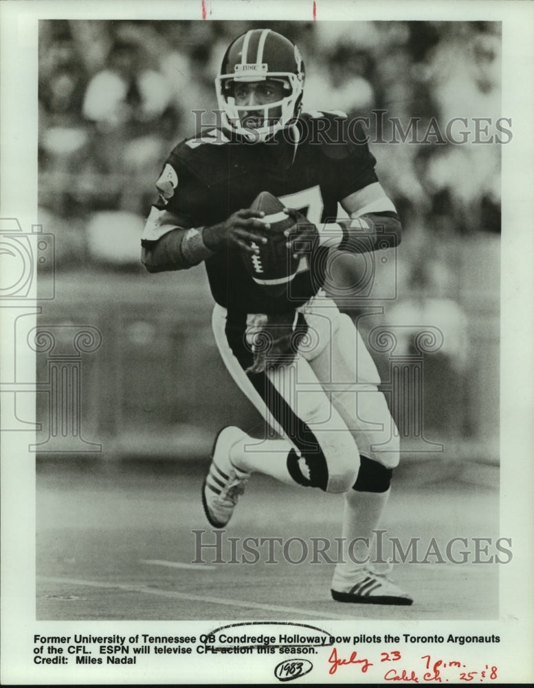 1983 Press Photo Toronto Argonauts football quarterback Condredge Holloway- Historic Images