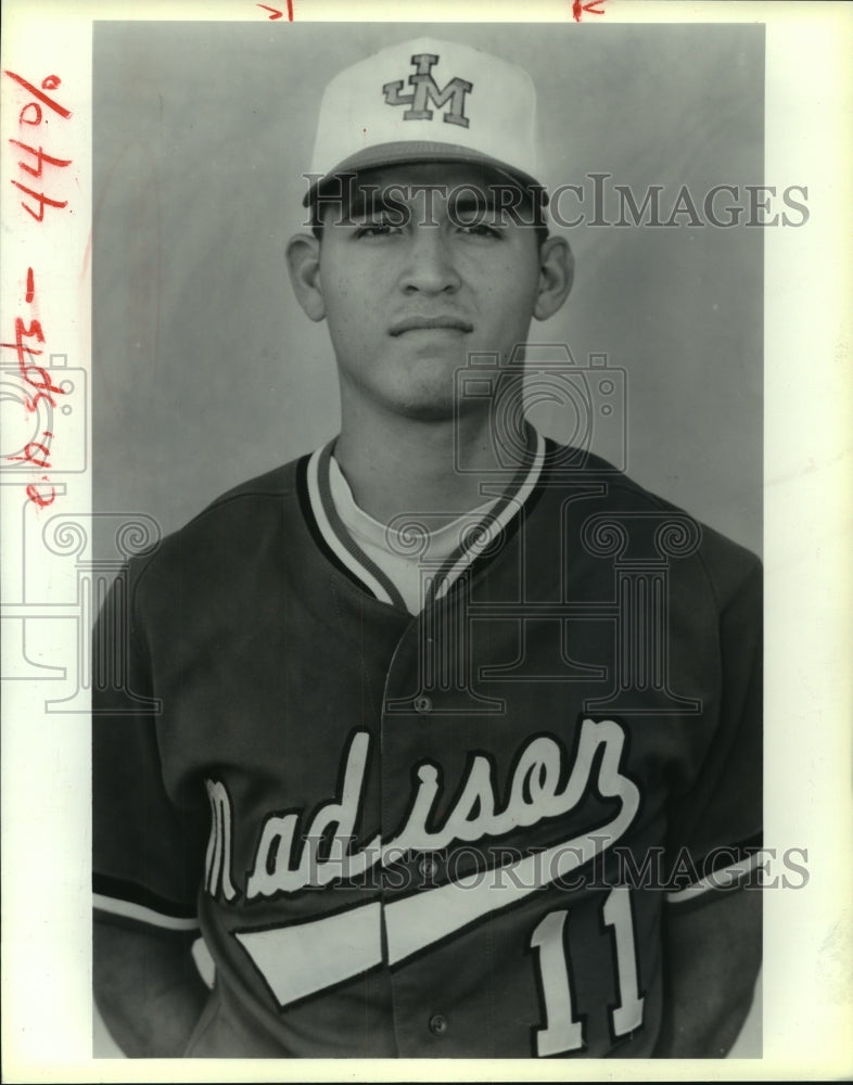 1991 Press Photo Madison High All-City baseball player Ryan Arevalos - sas12697- Historic Images