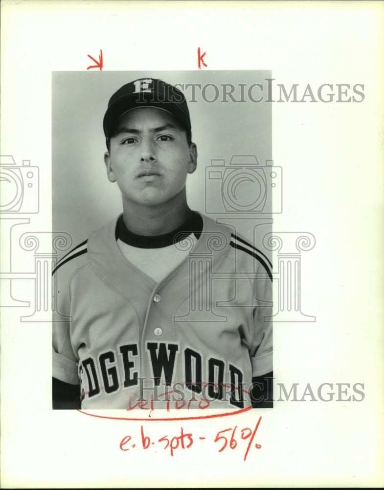 1991 Press Photo Edgewood High All-City baseball player Anthony Del Toro- Historic Images