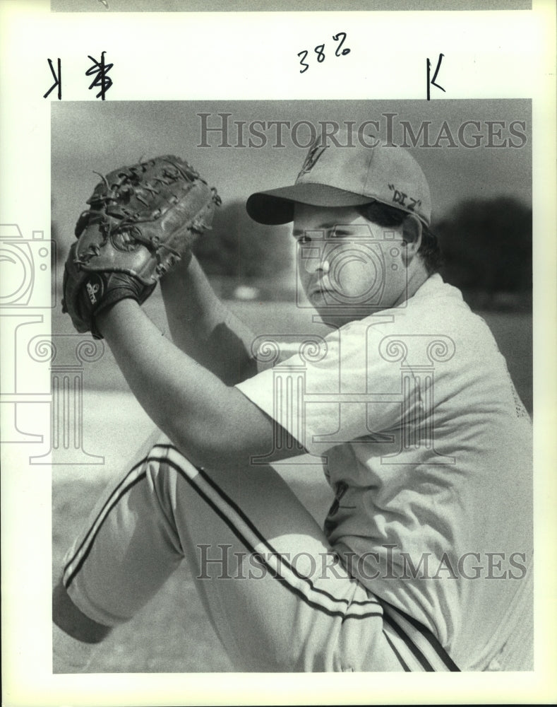 1990 Press Photo David Sanchez, Highland High School Baseball Pitcher- Historic Images