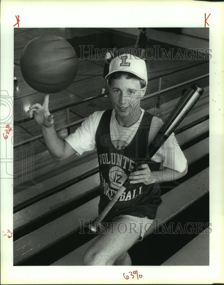 1990 Press Photo Jimmy Flint, Lee High School Basketball and Baseball Player- Historic Images