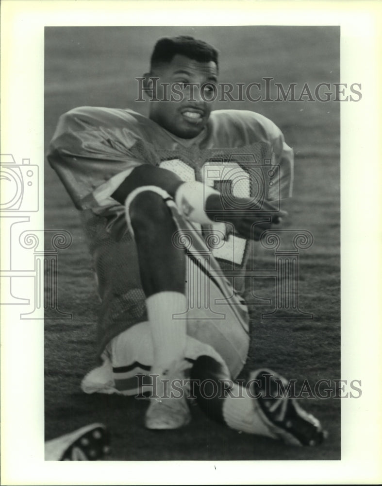 1991 Press Photo Tony Jones, Oilers Football Player at Trinity University- Historic Images