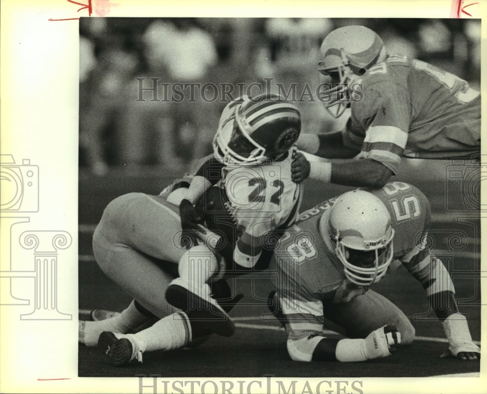 Press Photo Jerry Gordon, San Antonio Gunslinger Football Player at Game- Historic Images