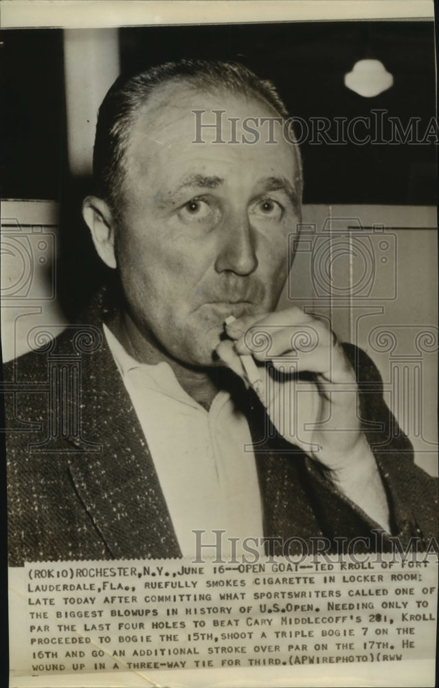Press Photo Pro golfer Ted Kroll after blowing a U.S. Open lead - sas13021- Historic Images