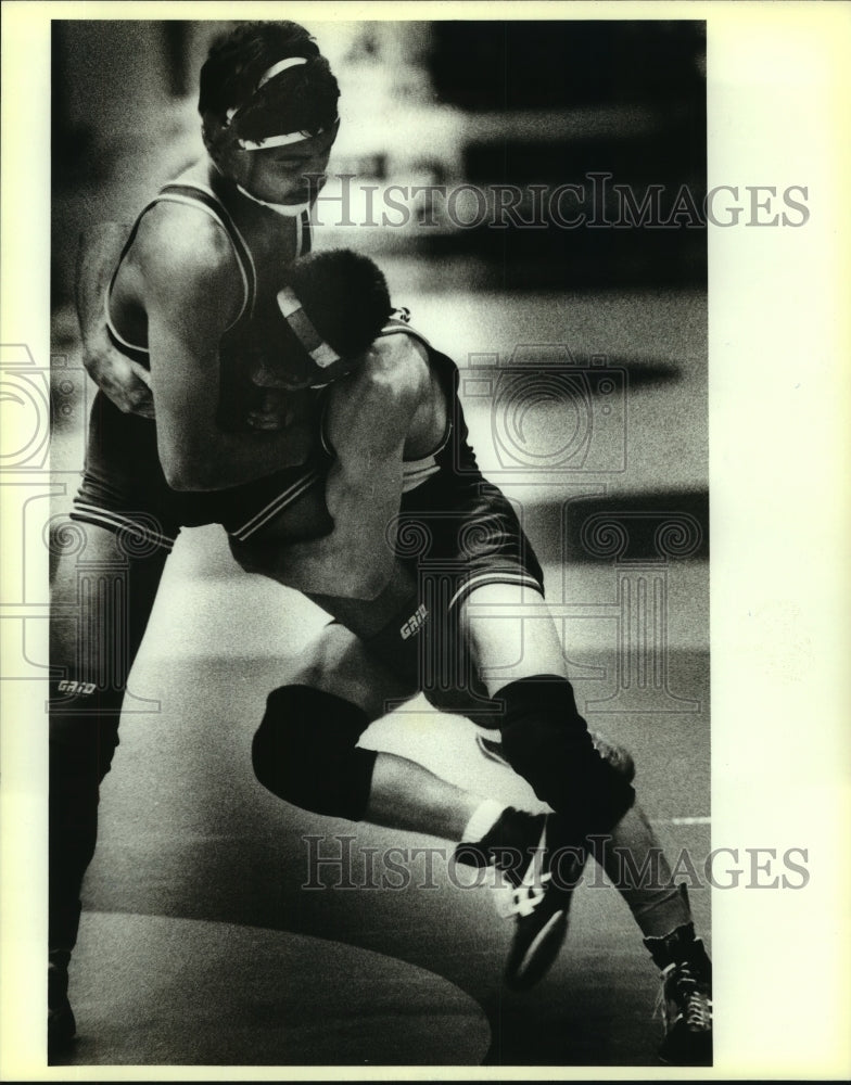 1989 Press Photo Danny Rios, Madison High School Wrestler at State Championship- Historic Images