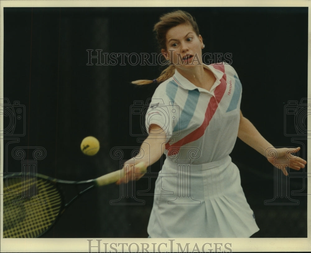 1989 Press Photo Kathy Rinaldi, Tennis Player at Hardcourt Match - sas13488- Historic Images