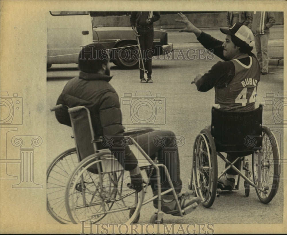 Press Photo Burt Rubio, River City Wheelers Wheelchair Football Player- Historic Images