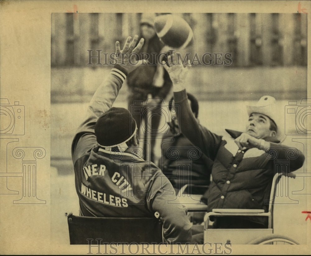 1981 Press Photo Sam George, River City Wheeler Wheelchair Football Player- Historic Images