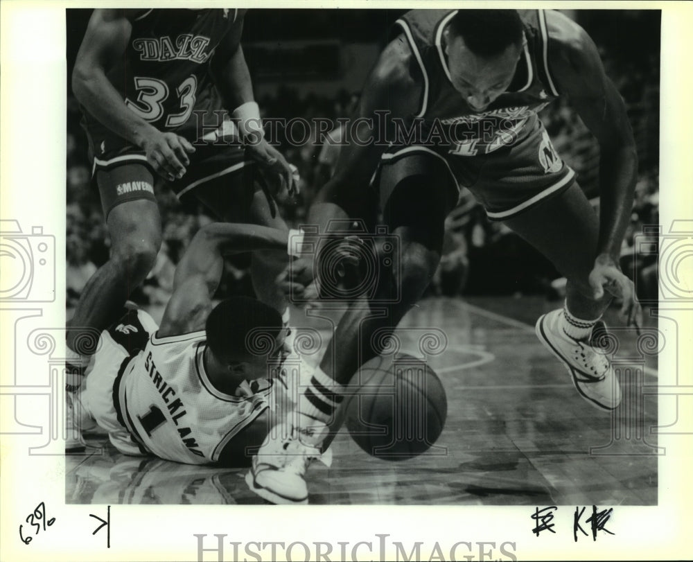 1990 Press Photo Rod Strickland, San Antonio Spurs Basketball Player at Game- Historic Images