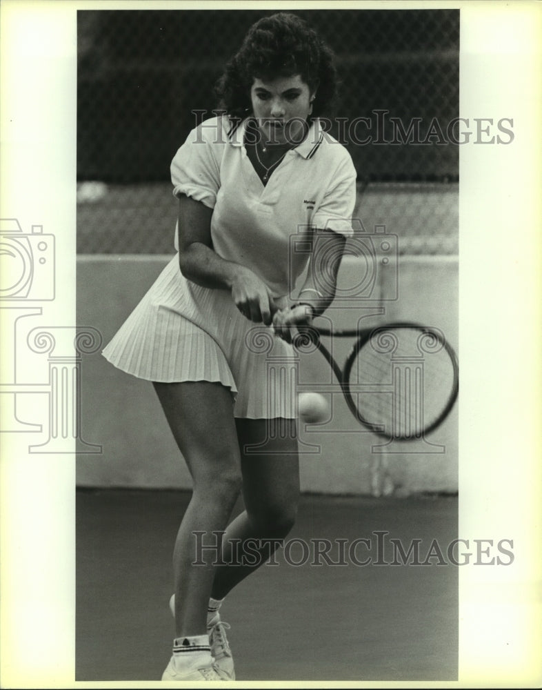 1986 Press Photo Tania Eichberg, Marshall High School Tennis Player at Match- Historic Images