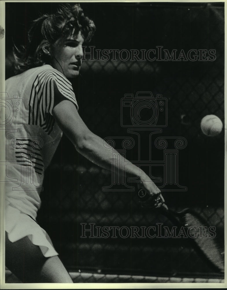 1987 Press Photo Lee Ann Forney, New Braunfels High School Tennis Player- Historic Images