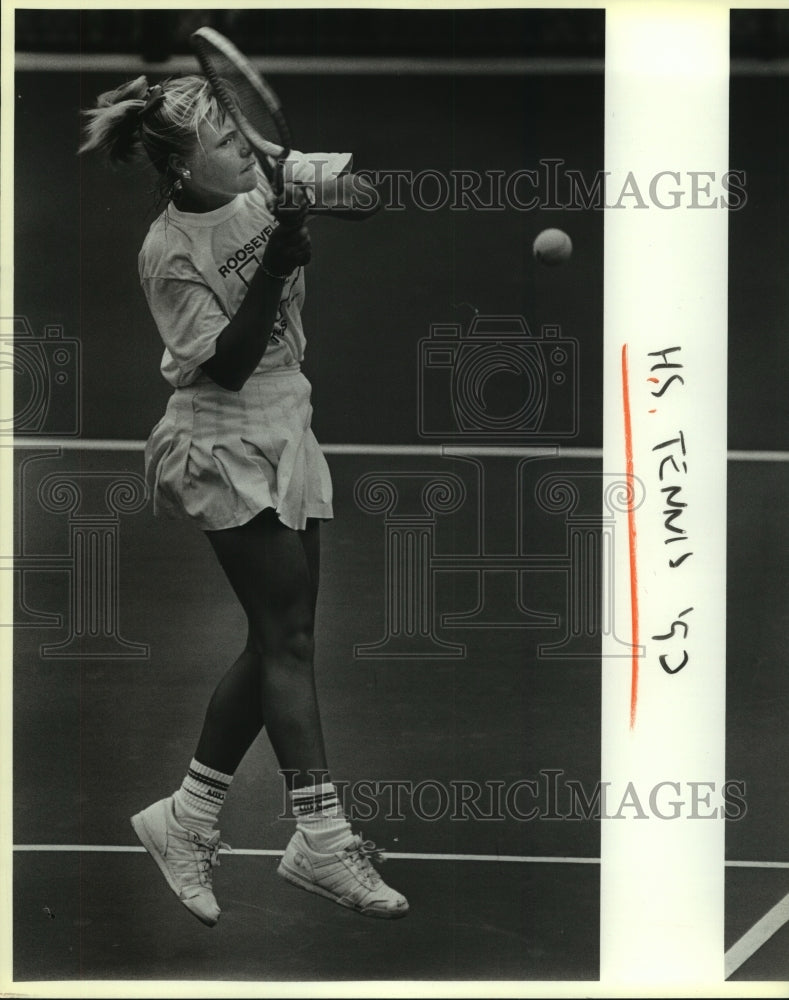 1989 Press Photo Jenny Atkerson, Roosevelt High School Tennis Doubles Player- Historic Images