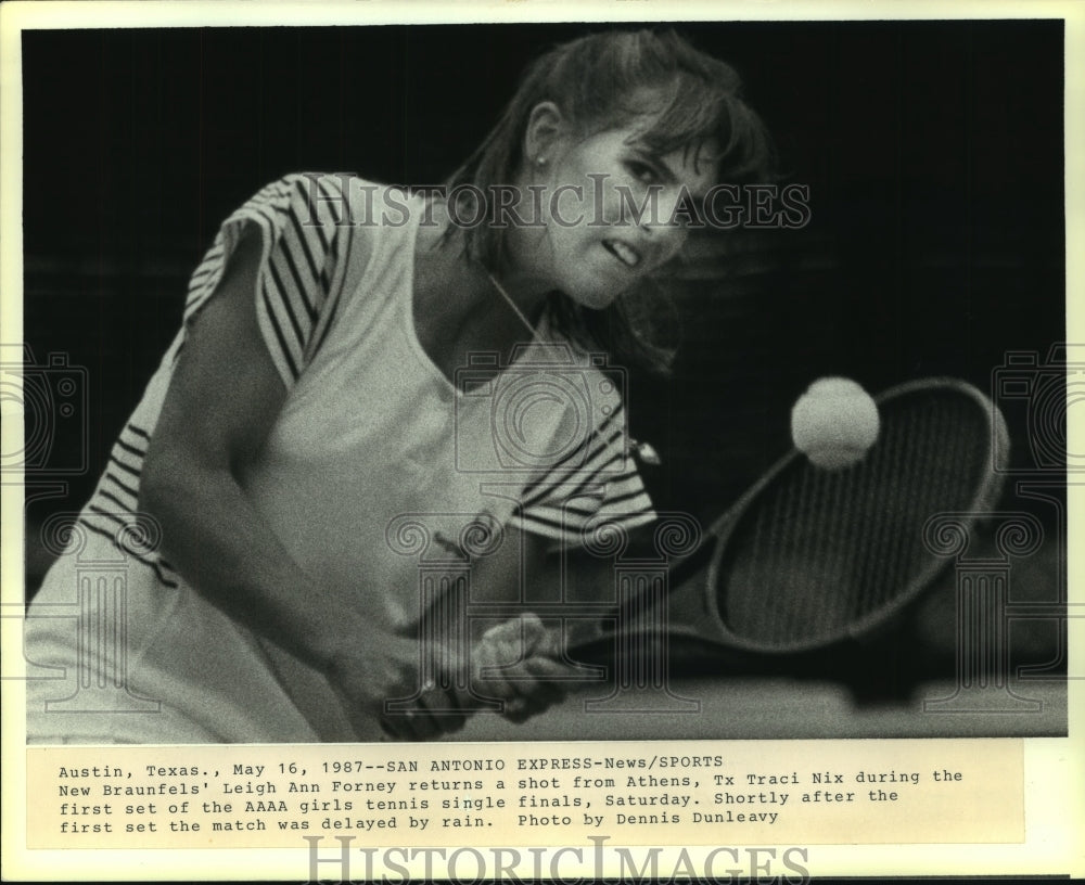 1987 Press Photo Leigh Ann Forney, New Braufels High School Tennis Player- Historic Images