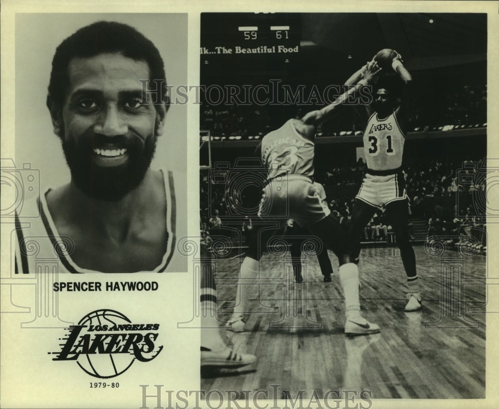 1979 Press Photo Spencer Haywood, Los Angeles Lakers Basketball Player at Game- Historic Images