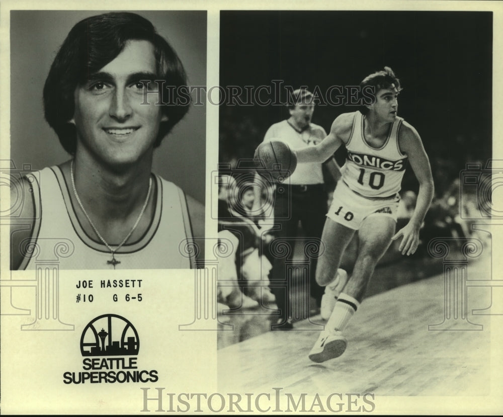 Press Photo Joe Hassett, Seattle Supersonics Basketball Player at Game- Historic Images