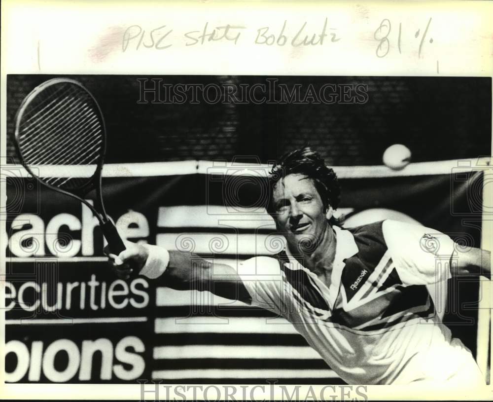 1988 Press Photo Pro tennis player Bob Lutz during a win over Sandy Mayer- Historic Images