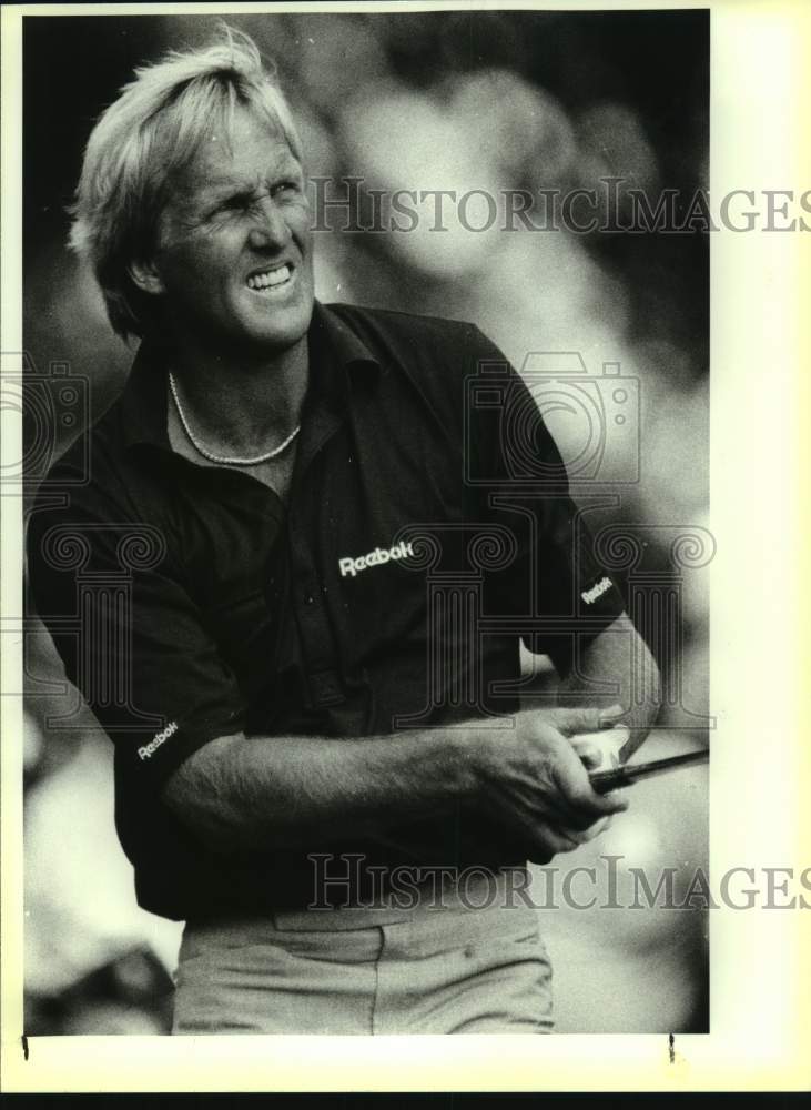 1987 Press Photo PGA Tour golfer Greg Norman at the Nabisco Championship- Historic Images