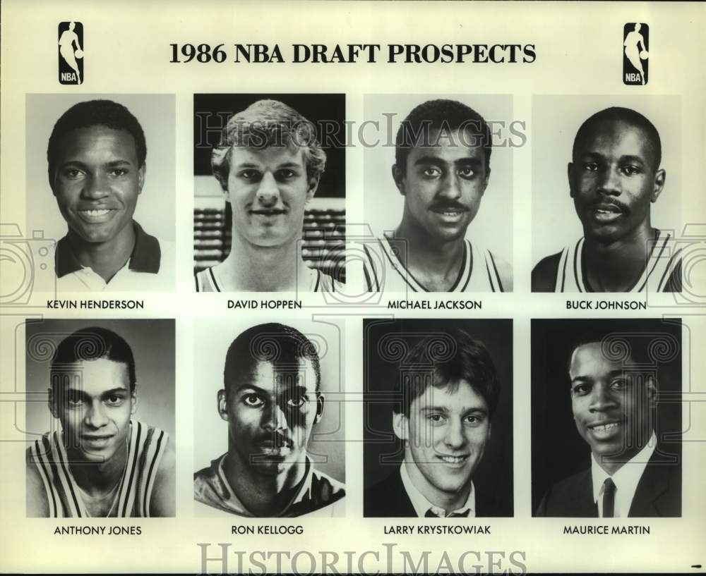 1986 Press Photo NBA basketball draft prospects - sas14440- Historic Images
