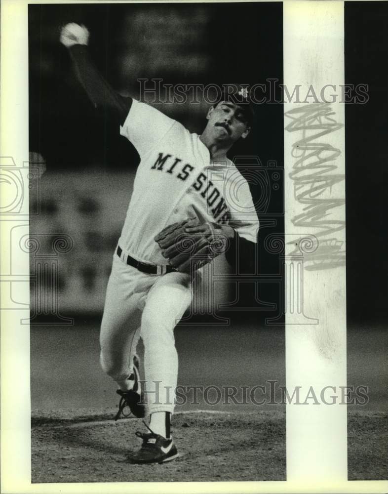 1989 Press Photo San Antonio Missions baseball pitcher Greg Mayberry - sas14702- Historic Images