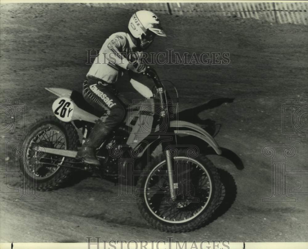 1983 Press Photo A San Antonio motocross rider in action - sas14731- Historic Images
