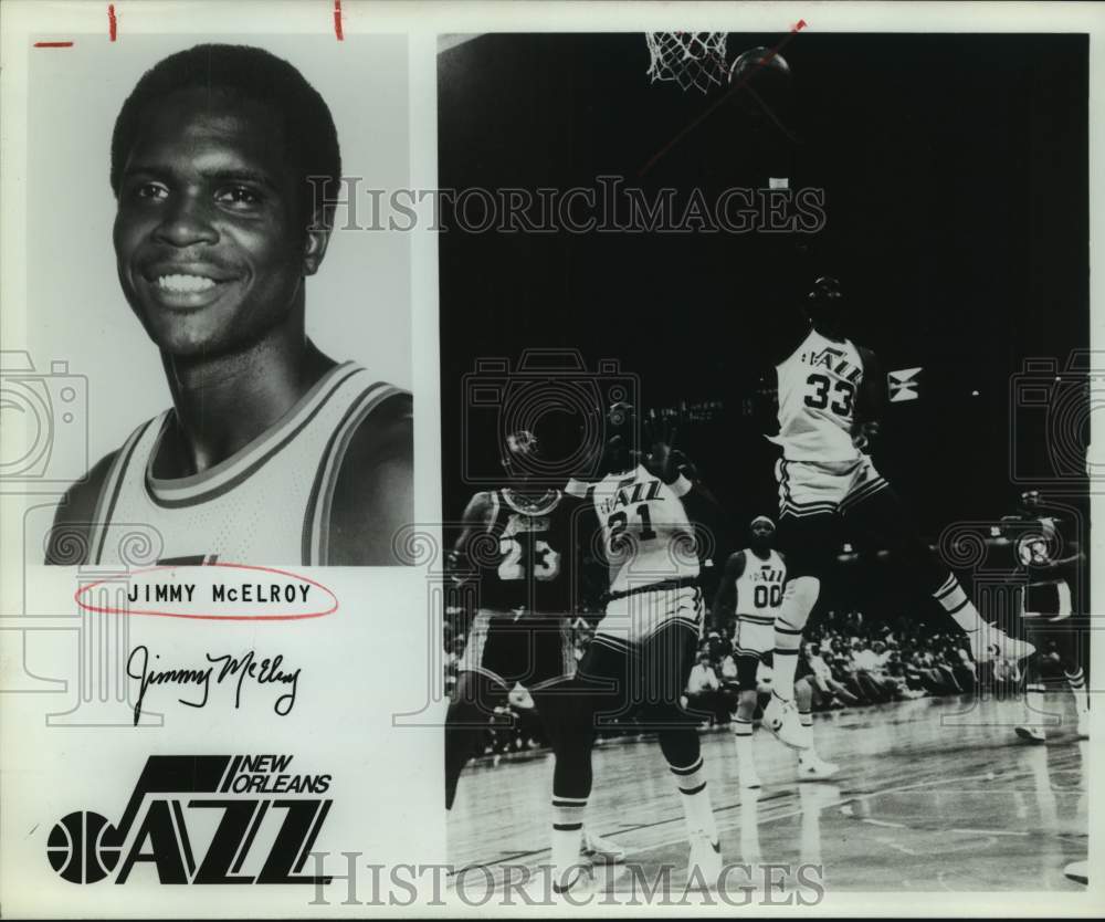 1980 Press Photo New Orleans Jazz basketball player Jimmy McElroy - sas14794- Historic Images