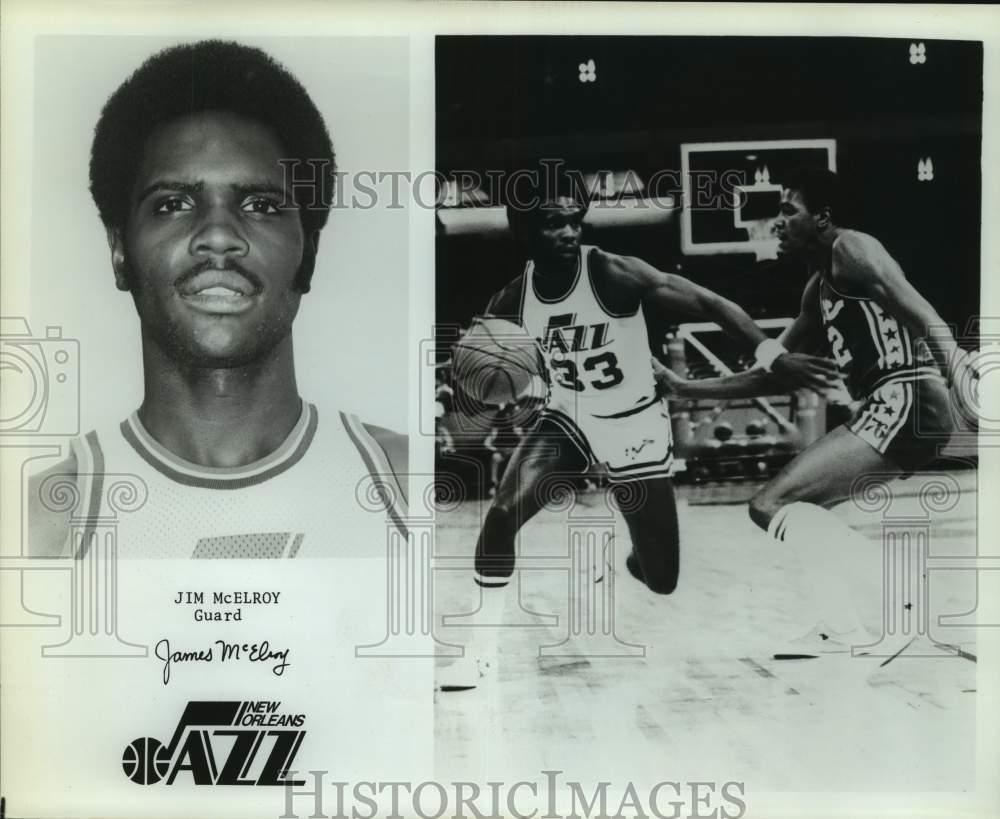 Press Photo New Orleans Jazz basketball guard Jim McElroy - sas14795- Historic Images