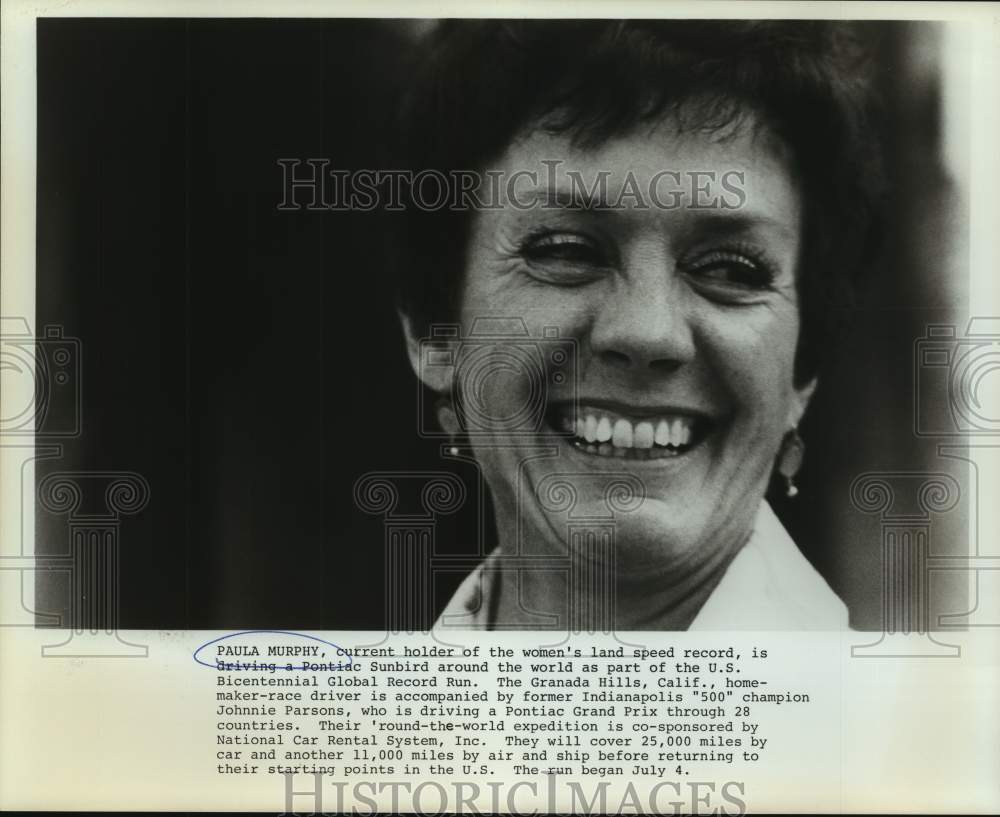 Press Photo Race driver Paula Murphy, women's land speed record holder- Historic Images
