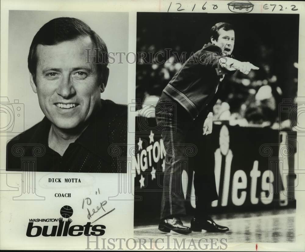 1978 Press Photo Washington Bullets basketball coach Dick Motta - sas14876- Historic Images